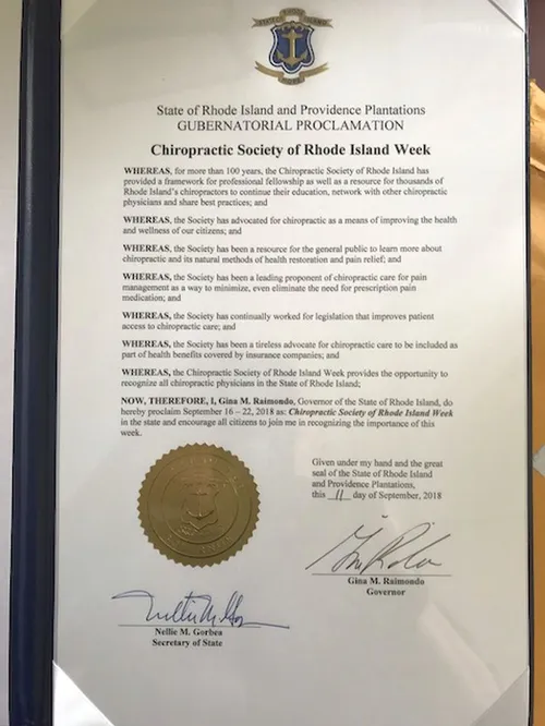 photo of Governor Gina Raimondo proclamation