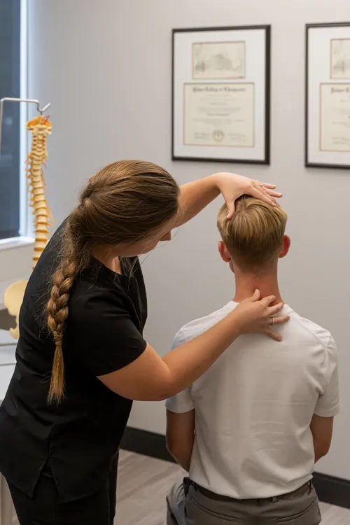 chiropractor advising treatment to a patient 