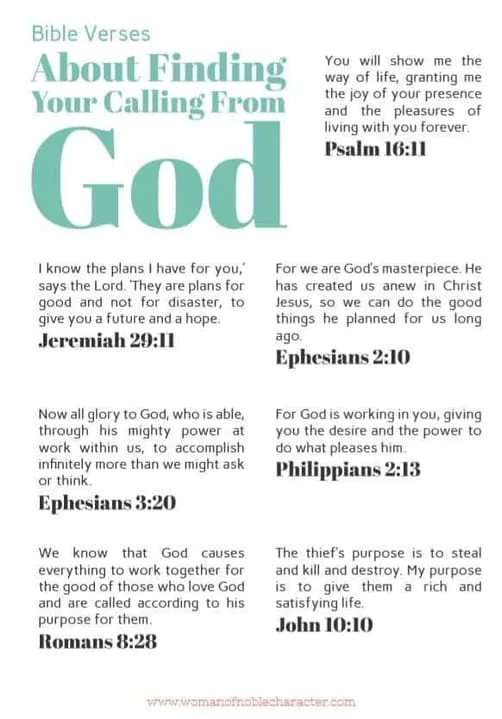 Bible verses about finding your calling from God