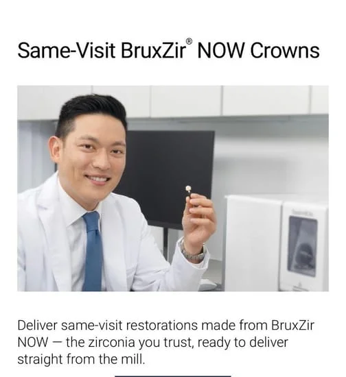 male dentist holding crown in hand, Same-visit BruxZir NOW crowns, dental crowns Honolulu, HI dentist