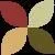 graphic composed of 4 smaller leaf shaped graphics, colored brown, beige, and grey