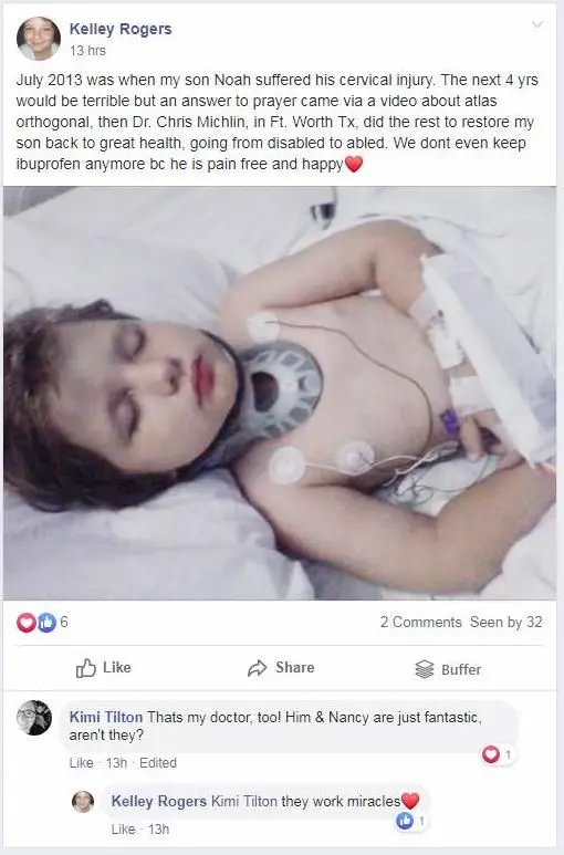 Noah's Mom's Facebook posting on 08/01/2019