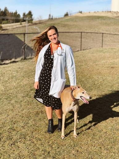 Dr Brechner with her dog Tonks