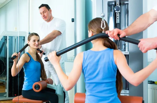 Image of woman lifting weights. 