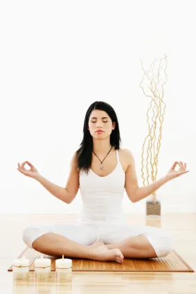 Woman practicing yoga