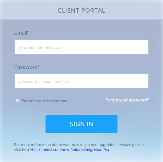 Portal Login Screen