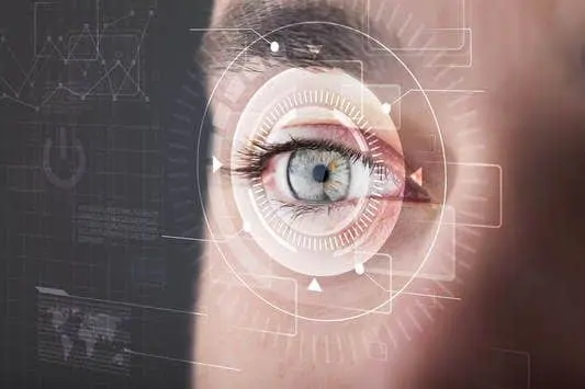 digital eye picture with computer background