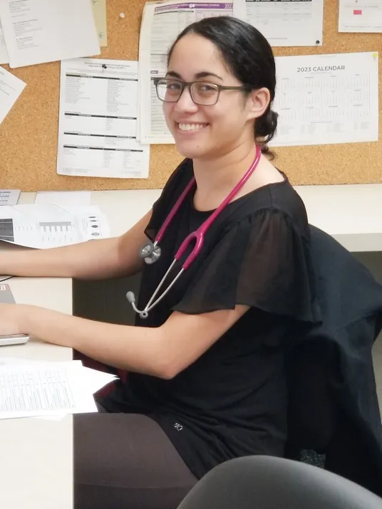 Pediatrician in office