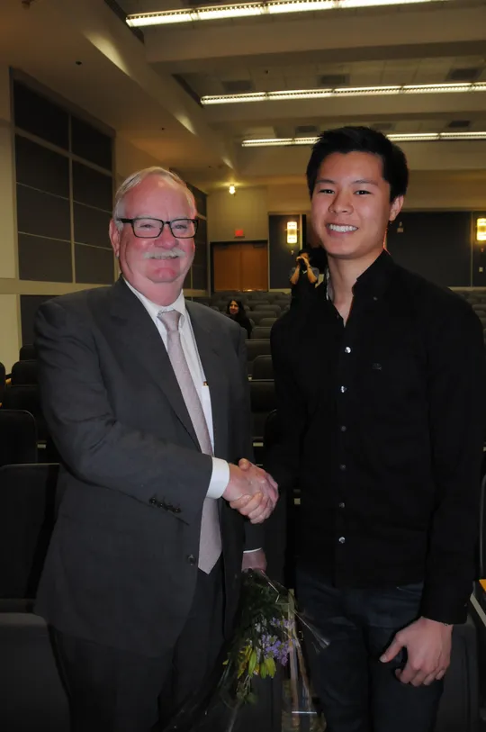 Dr. Jason L. Pan, Dentist Melrose, MA, with BU President Dr. Robert Brown