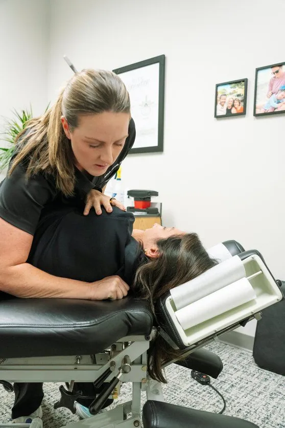 Dr Abbie Swank treating patient