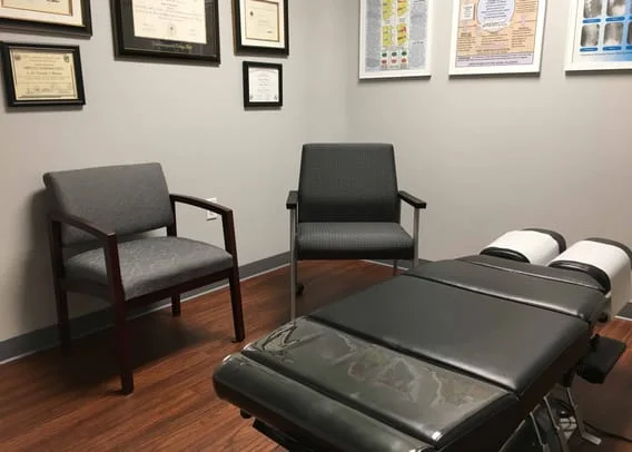 Treatment Room at Weimer Chiropractic with Deluxe High Low Elevation Table.