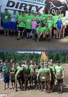 2014 Dirty Dash gang from Olympia Prosthodontics & Cosmetic Dentistry