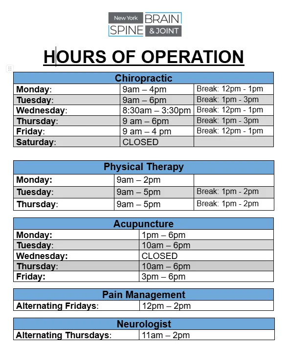 Hours of Operation