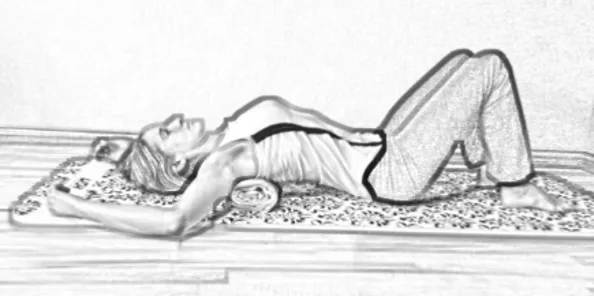 supine stretch for mid-back pain towel