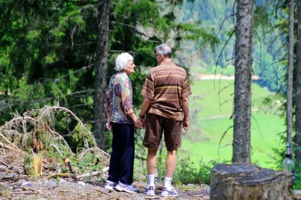 old couple in nature