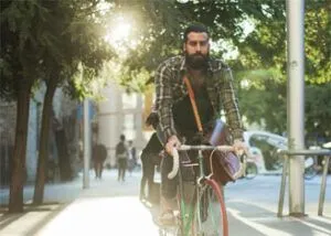 man riding a bicycle