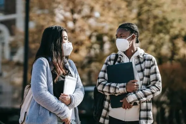 College students with masks