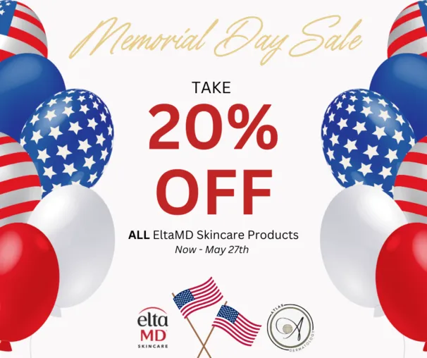 Memorial Day 20% off EltaMD Skincare Products.