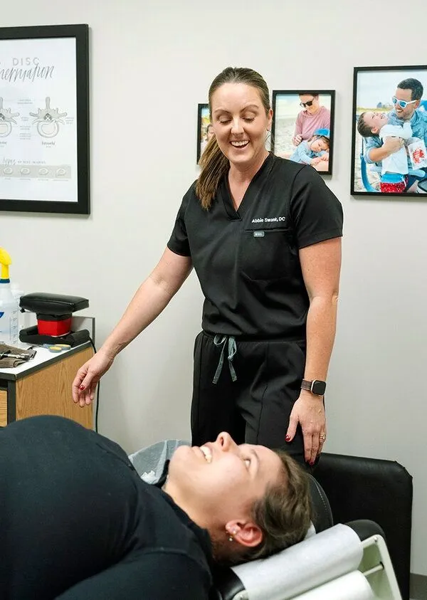 Dr Swank with Patient