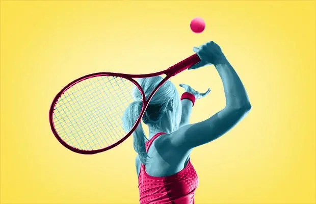 Woman playing tennis