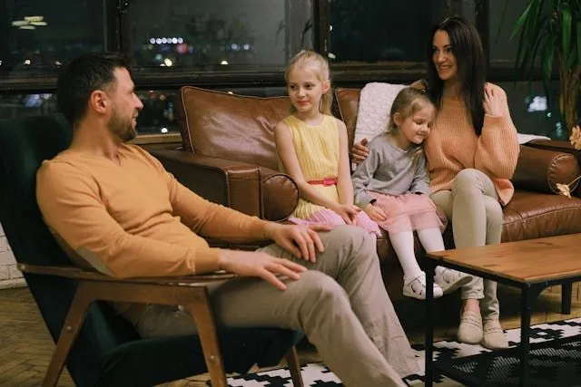 family sitting together