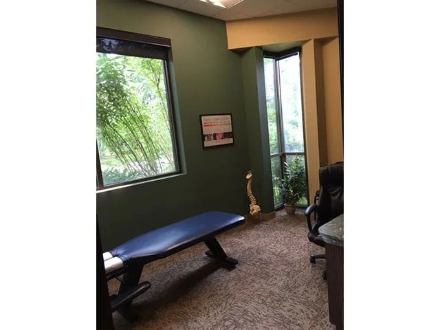 A chiropractic bed inside a room