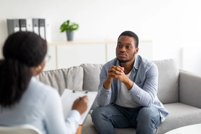 Black man in therapy assessment 