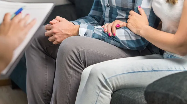 Couple sitting together