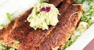 Grilled Salmon with Avocado Sauce
