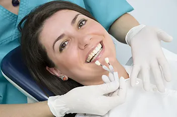 Photograph of smiling woman getting Veneers, Louisville, KY