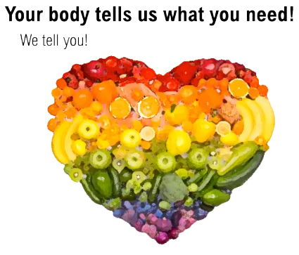 Your body tells us what you need! Heart made of foods