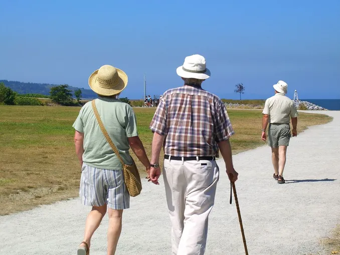 older couple walking