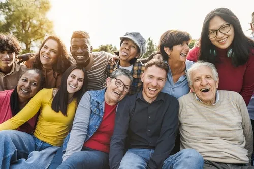 Group of people smiling