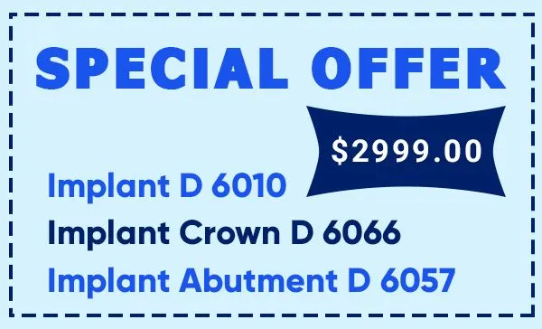 graphic of dental implant promo special offer, Dr. Shroff Plantation Dentist - Plantation, FL dental practice