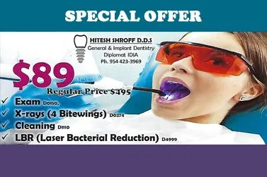 graphic of new patient special offer, Dr. Shroff Plantation Dentist - Plantation, FL dental practice