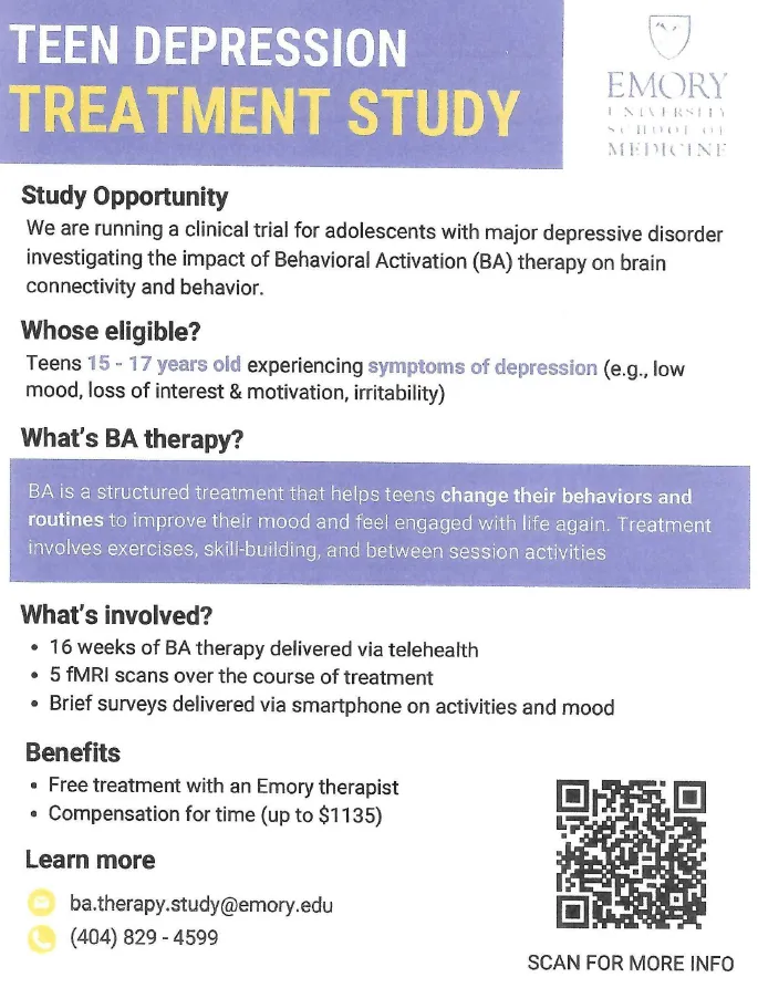 Emory Teen Depression Study