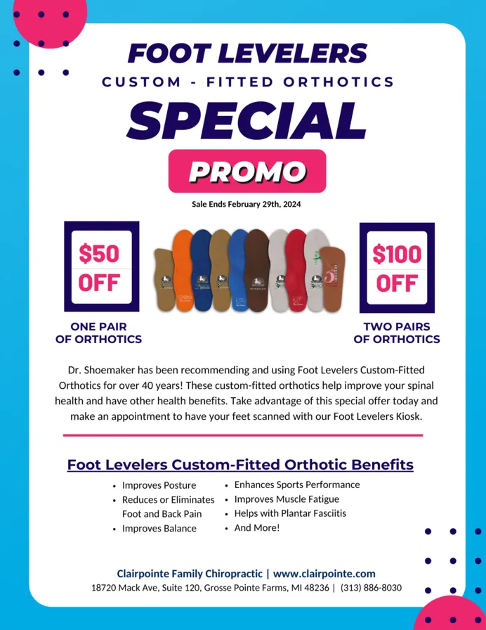 Foot Levelers custom Fitted Orthotics special promo flyer