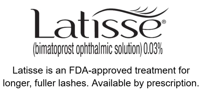 Latisse eyelash growth treatment available at Mid-South Dermatology