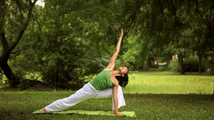 woman doing yoga