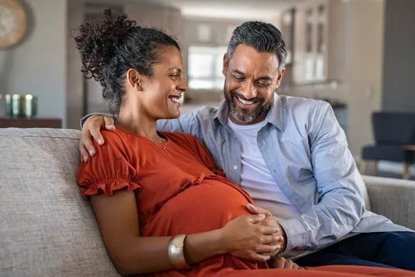 couple with baby bump