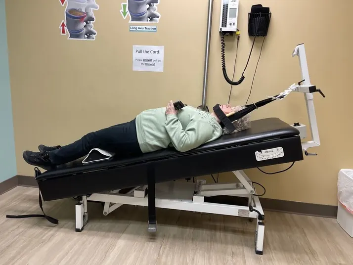 Patient being treated at Jeranek Family Chiro