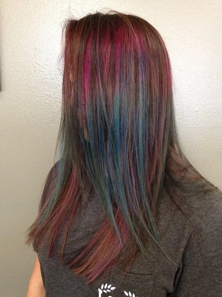 hair color of blue, pink and green