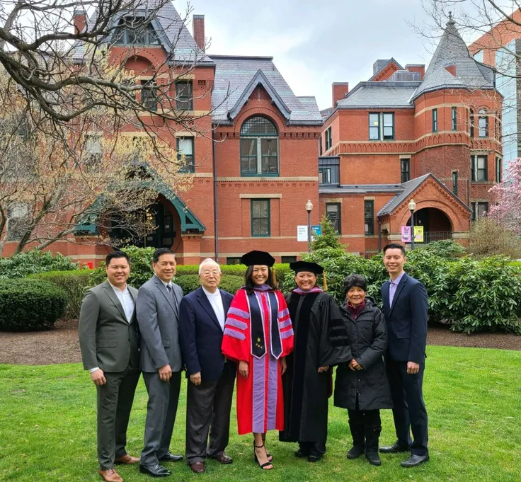 Dr. Katelyn Pan, DMD and family at college graduation, Orthodontist Melrose, MA