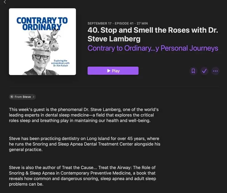 Podcast: Stop and Smell the Roses with Dr. Steve Lamberg