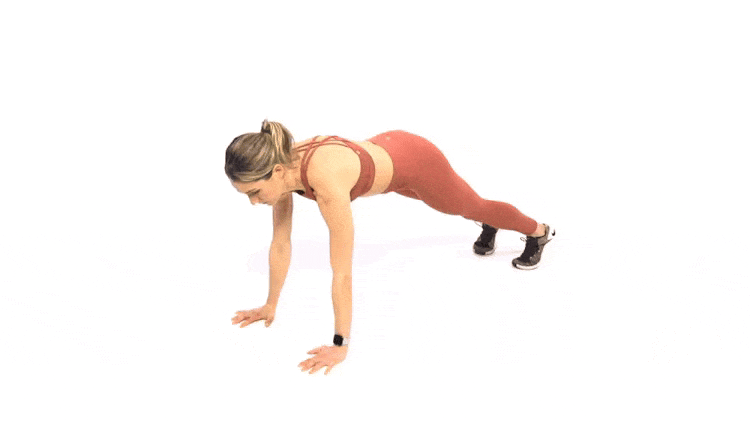 A woman doing Spiderman lunge exercises.