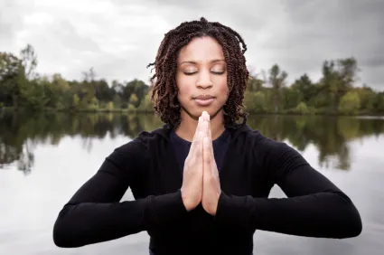 Woman practicing yoga