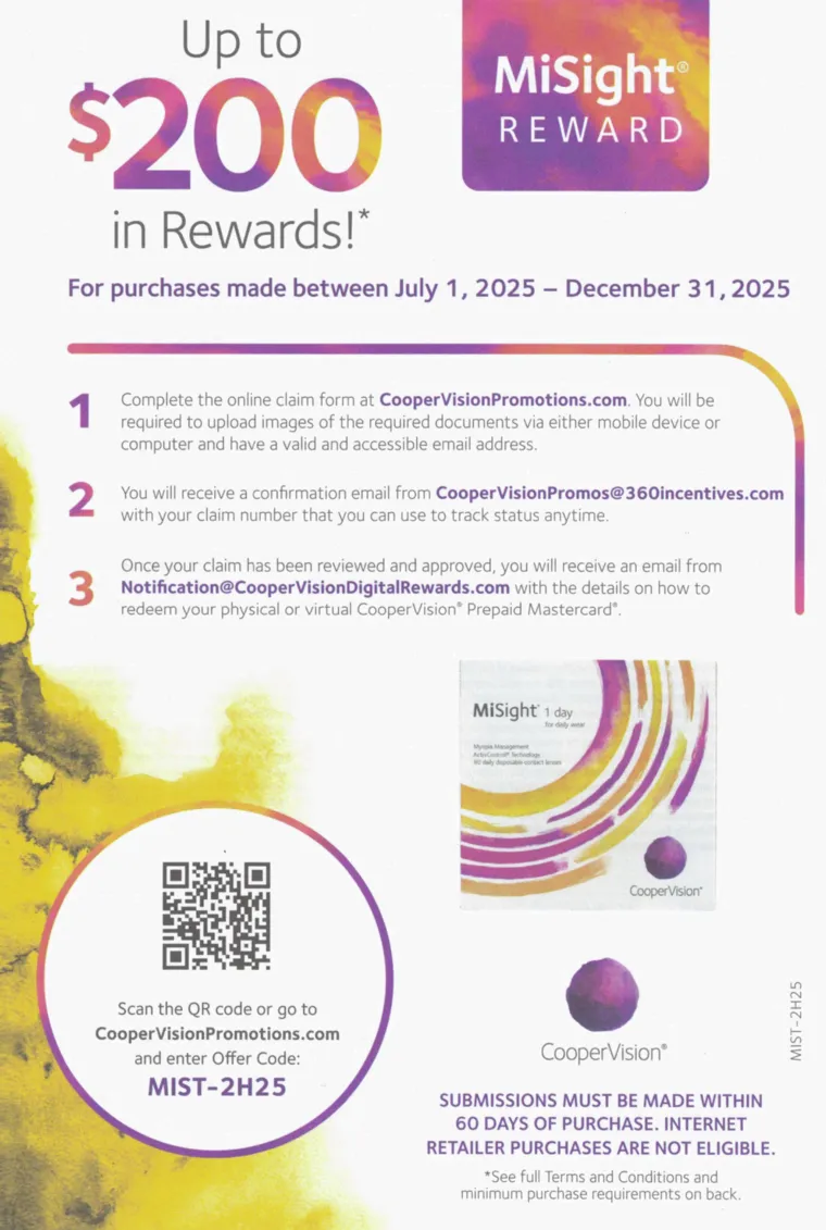 MiSight Rebate Form 1