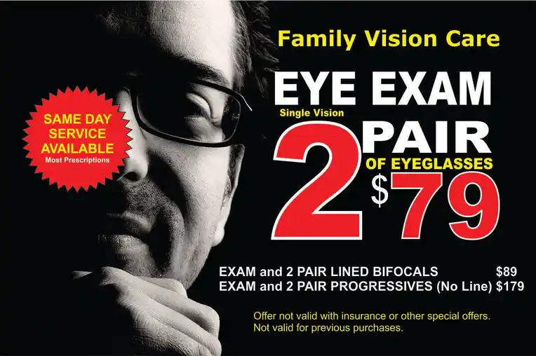 Eye exam and 2 Pair