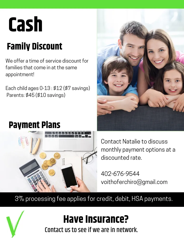 discount family cash insurance chiropractic