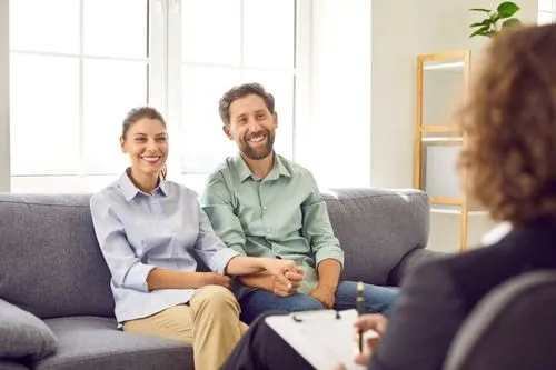 Couple receiving professional counseling support